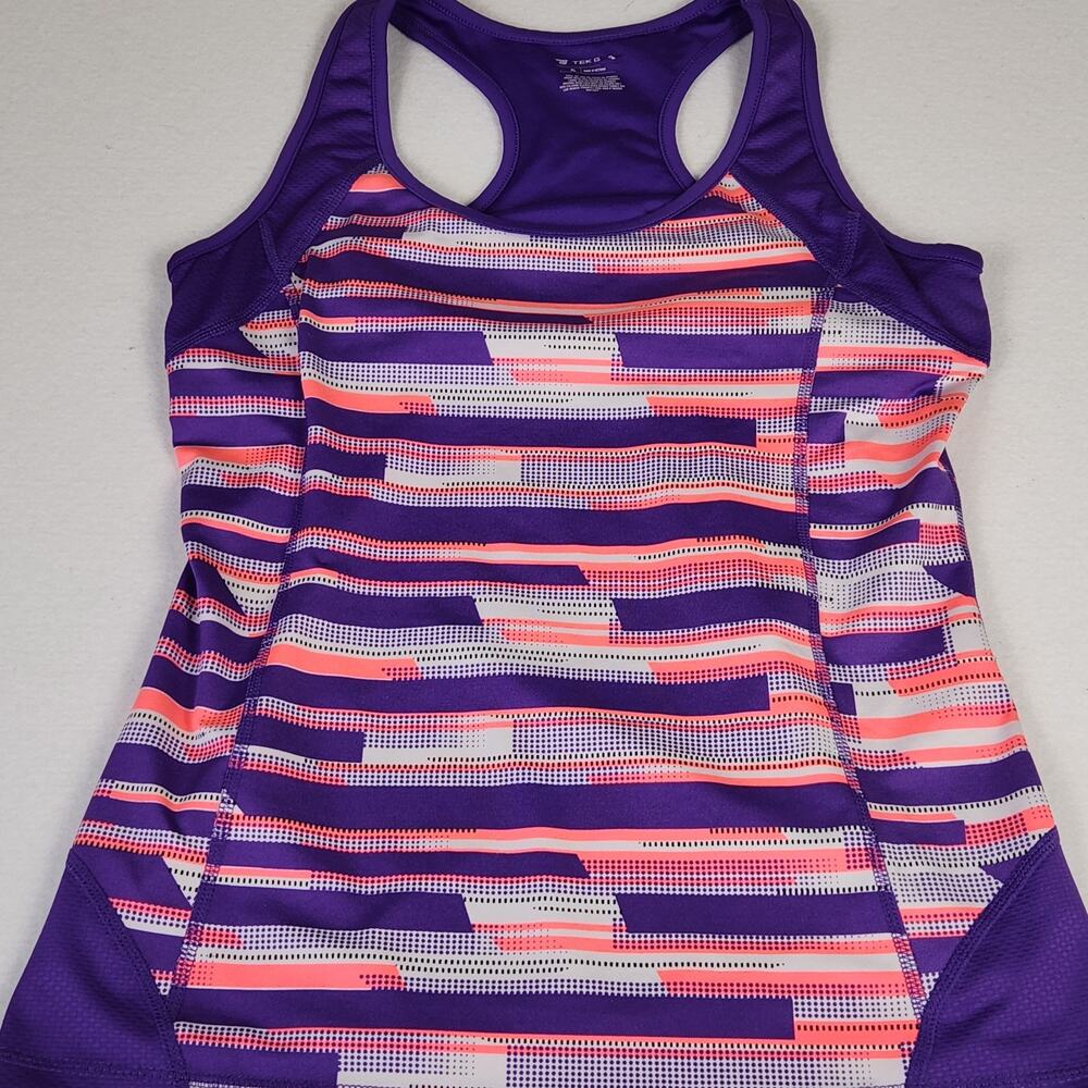 Tek Gear XL Purple Pink Athletic Tank Top Yoga Sport Shirt T-Back Workout
